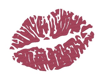 Lipstick Kiss Embroidery Design