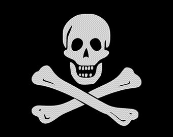 Skull and Crossbones Pirate Flag Jolly Roger Embroidery Design