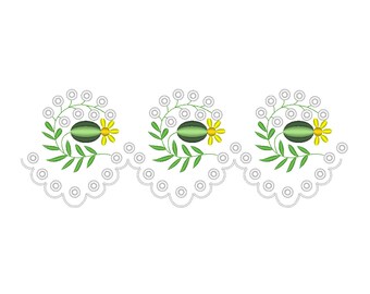 Parisian Vintage French Embellishment Dress Edging Hem Embroidery Machine Design
