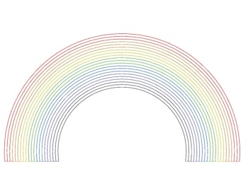 12 SIZES!! Simple Rainbow Embroidery Machine Design **Mini Sizes included!!**