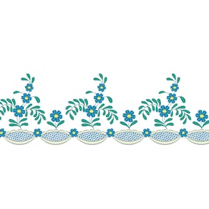 Forget Me Not Flower Embellishment Dress Edging Hem Embroidery