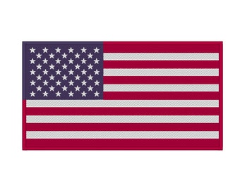 American Flag with Optional Satin Border United States USA Embroidery Design