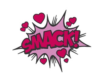 SMACK ! Comic Sound Effects Kiss broderie Machine Design