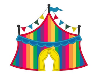 Circus Tent Applique Embroidery Machine Design
