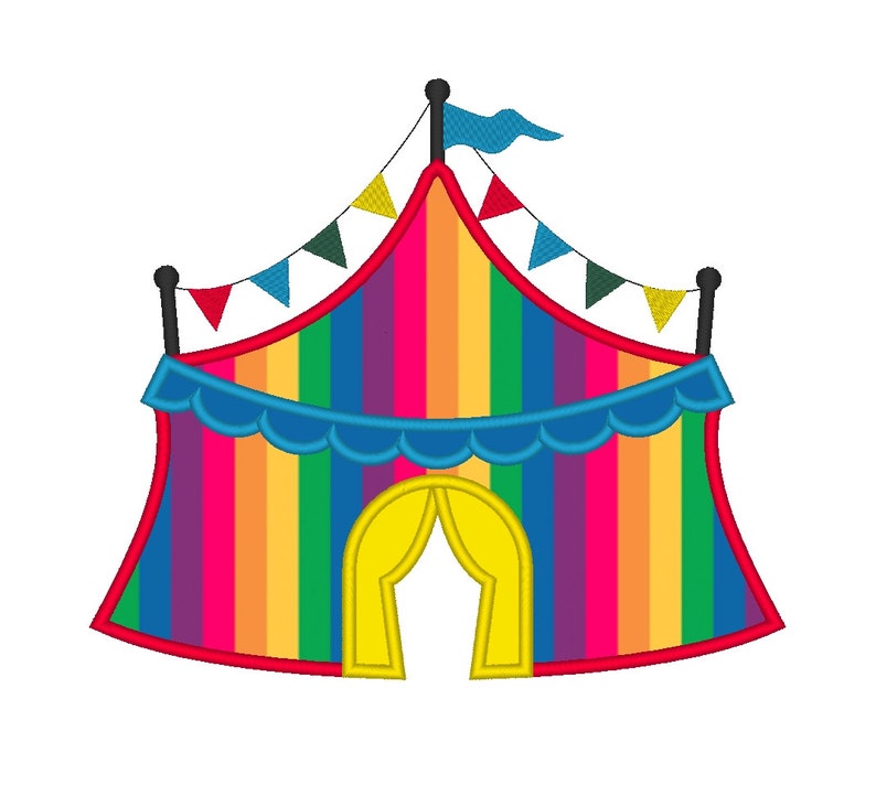 Circus tent applique embroidery machine design  etsy Circus tent applique embroidery machine design  etsy