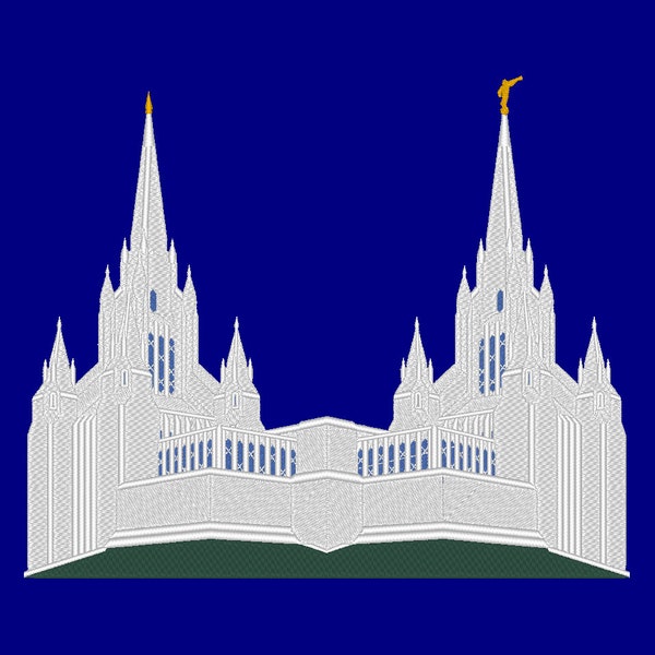 San Diego California Temple Embroidery Machine Design