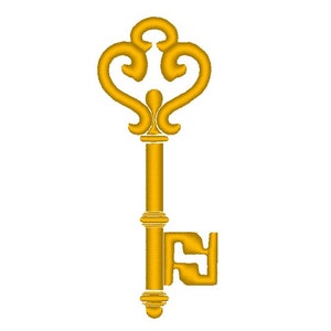 Vintage Key Embroidery Machine Design