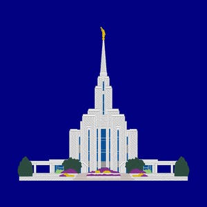 Oquirrh Mountain Utah Temple Embroidery Machine Design