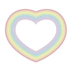 Simple Rainbow Heart Embroidery Machine Design - Etsy