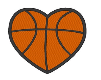 Basketball Heart Love Embroidery Machine Design