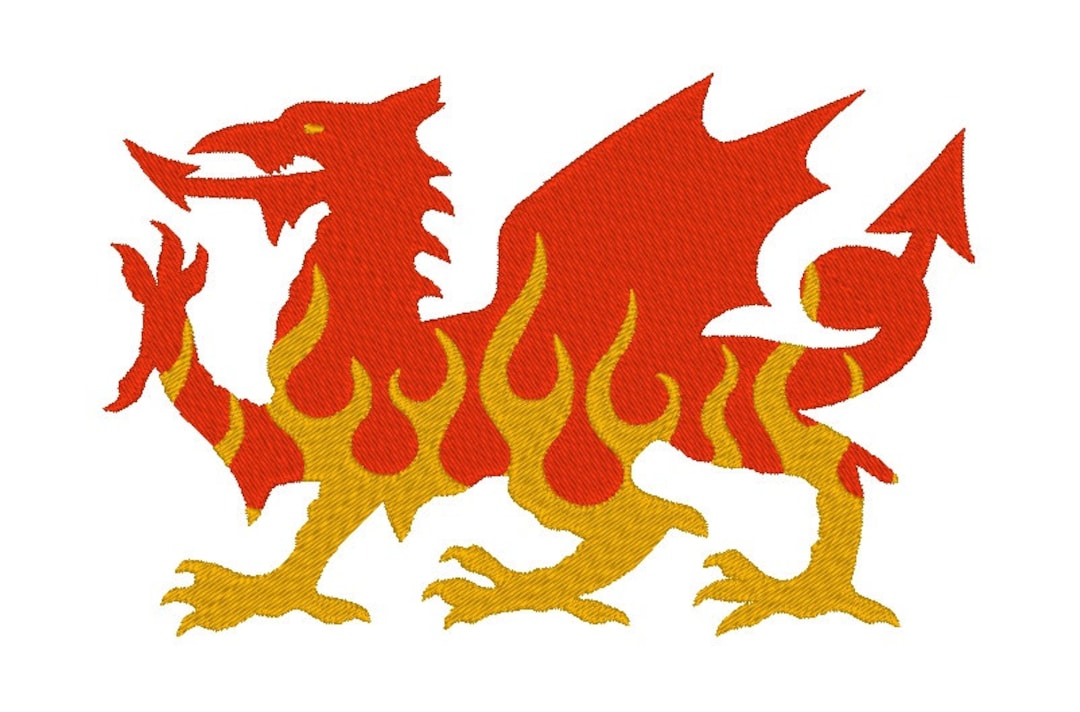 Fire Dragon Embroidery Machine Design - Etsy