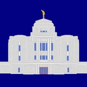 Meridian Idaho Temple Embroidery Machine Design