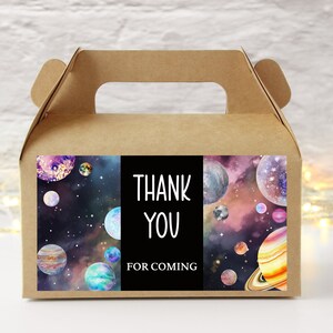 Space Themed Party Box For Kids Birthday Parties, Galaxy Snack Box Label, Planet Birthday Party Box, Kids Snack Favor Box, Space Favor Pack
