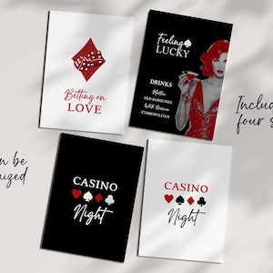 Casino Night Party Signs For Engagement Parties, Bridal Showers, Housewarmings and Birthday Parties. Las Vegas Themed Party Decor Signs