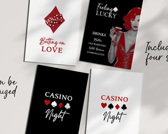 Casino Night Party Signs For Engagement Parties, Bridal Showers, Housewarmings and Birthday Parties. Las Vegas Themed Party Decor Signs