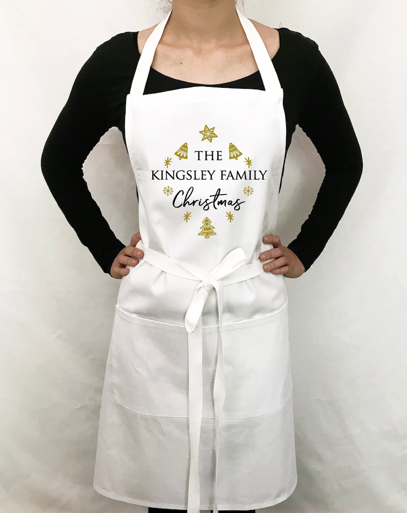 Personalized Christmas Family Apron Apron for Women Black Etsy