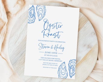 Elegant Oyster Roast Invite, Engagement Dinner Invitation, Oyster Roast Party Invitation, Oyster Rehearsal Dinner Invite, Couples Engagement