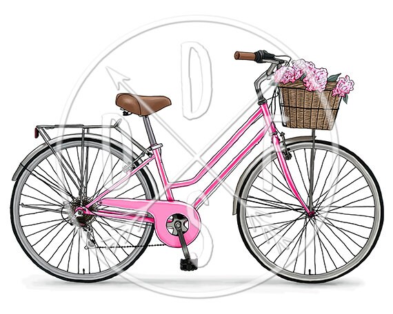 pink bike with tassels