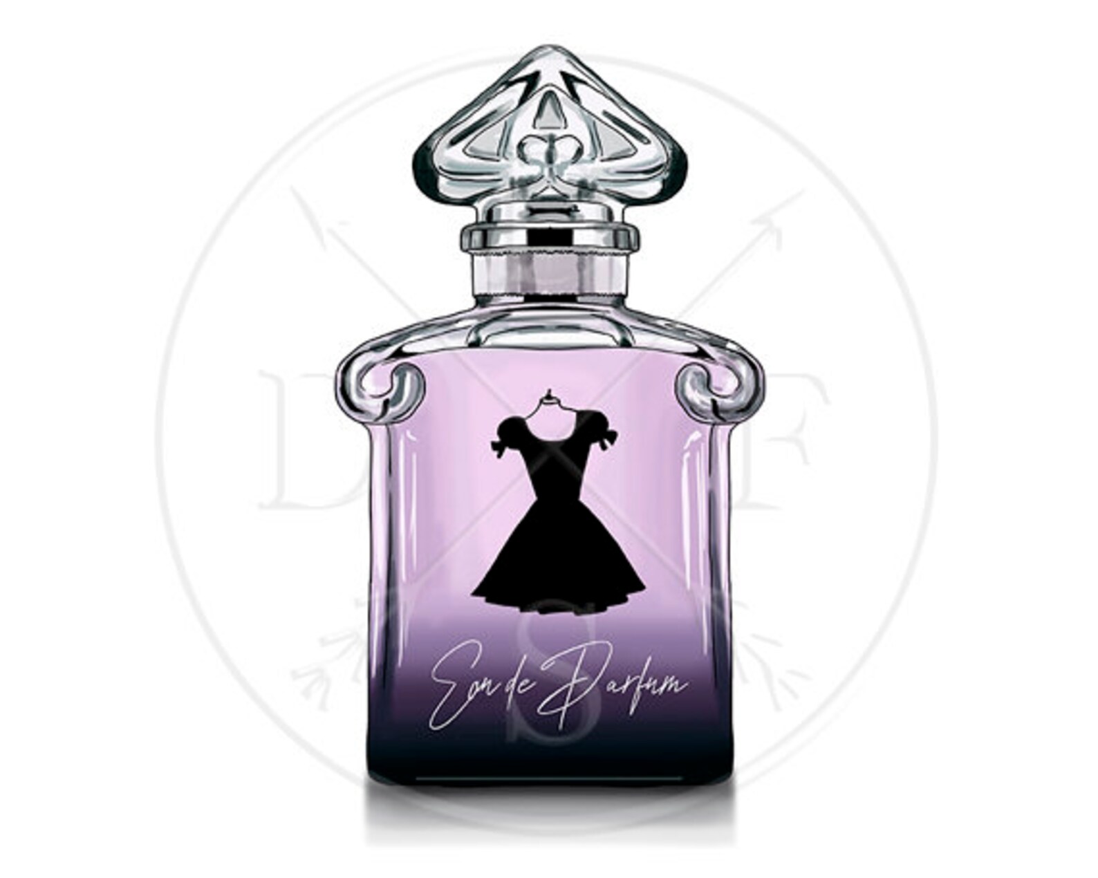 Purple Perfume Bottle Eu De Parfum Perfumery Digital Etsy