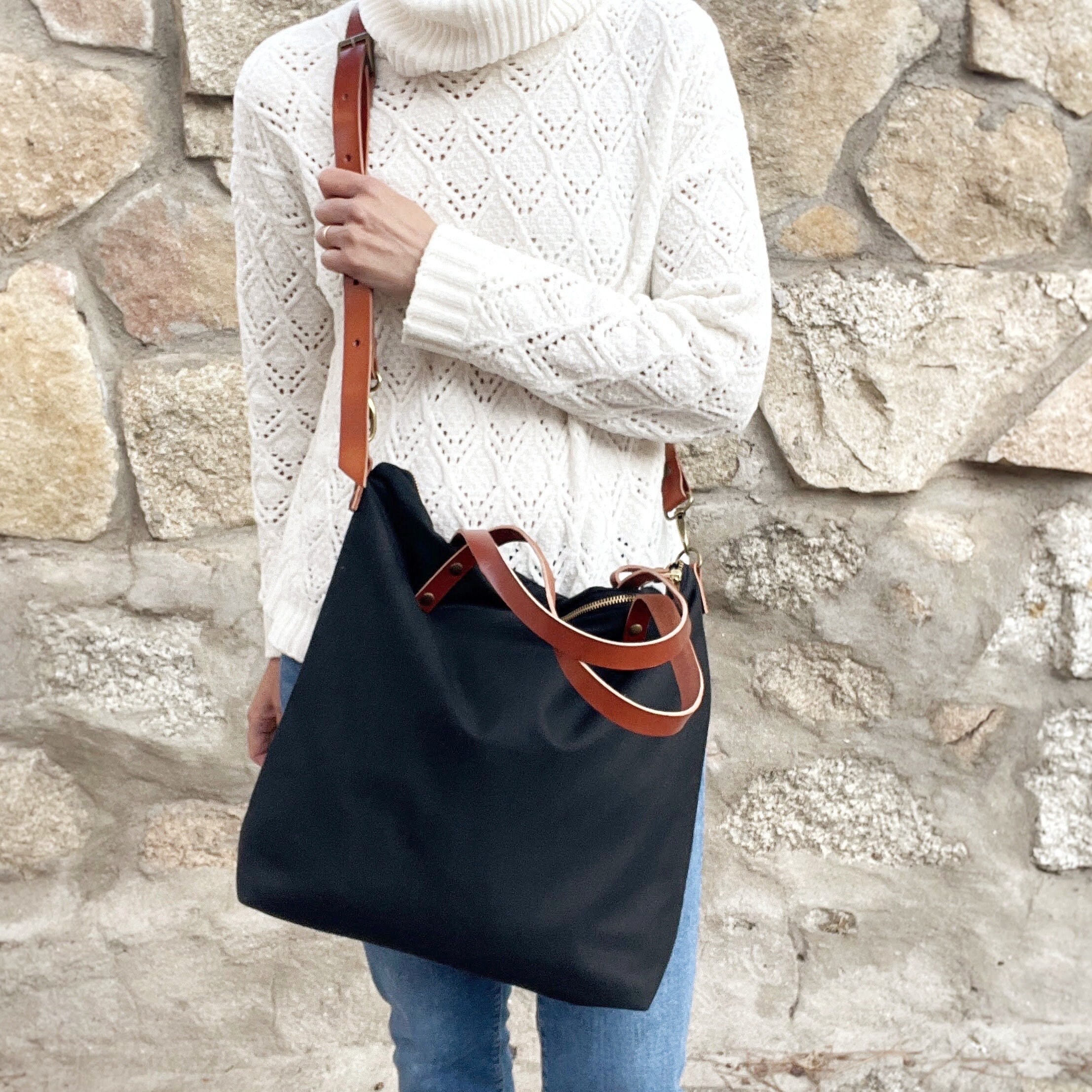 Large Work Bag Women, Waxed Canvas Tote With Leather Handles and Shoulder Strap, Travel Bag With Zipper Closure Pockets and Cross Body Strap - Etsy Large Work Bag Women, Waxed Canvas Tote With Leather Handles and Shoulder Strap, Travel Bag With Zipper Closure Pockets and Cross Body Strap - Etsy