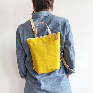 Sac à bandoulière en toile, sac à dos convertible, petit sac à dos en toile cirée, mini sac à dos, cadeau personnalisé pour voyageur