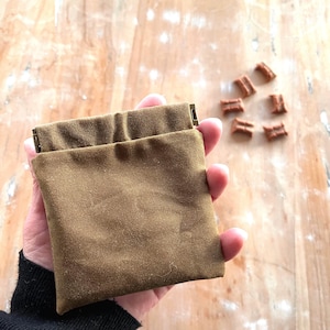 Waxed Canvas Dog Treat Bag – Personalised Pouch, Poop Bag Holder, Puppy Training Accessory
