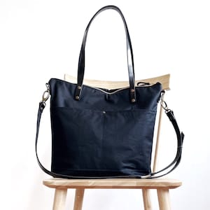 Sac pour ordinateur portable ciré pour femme, sac de travail en toile cirée et cuir formel, sac fourre-tout personnalisé pour ordinateur portable à fermeture éclair