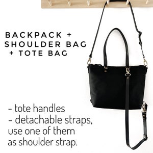 Gewachste Wandelbare Rucksack-Einkaufstasche, Segeltuch-Rucksack mit Lederriemen, personalisierter Tagesrucksack für Arbeit und Reisen, benutzerdefinierte Rucksackfrau Bild 10