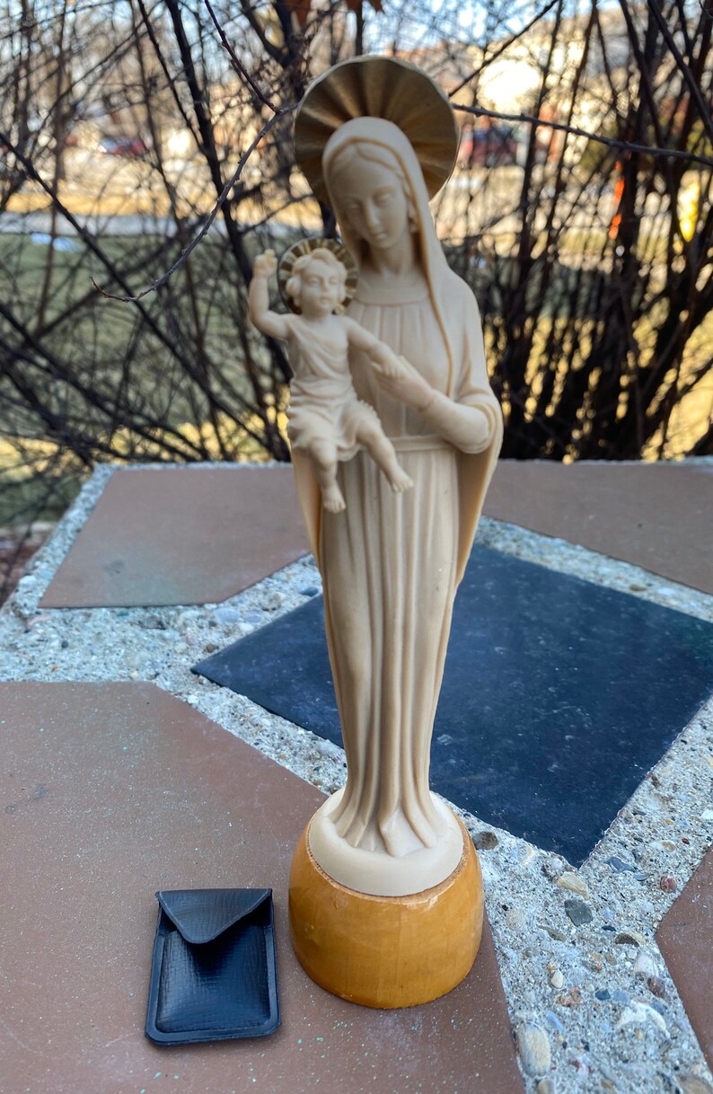 Old Vintage 7 1/8 Plastic Celluloid Virgin Mary Madonna Baby image 0