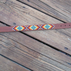 Beaded Dog Collar in Brown