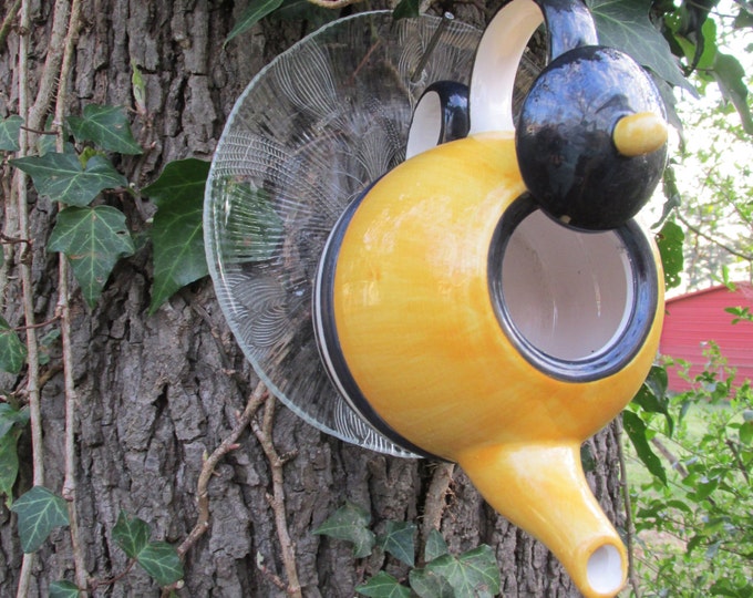 Teapot Birdhouse One of a Kind Ceramic Birdhouse Etsy