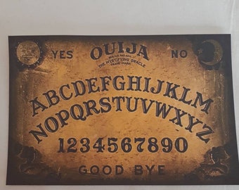 Décoration d'Halloween, planche de Ouija vintage, gardien d'étagère rétro (4 x 6 po.)