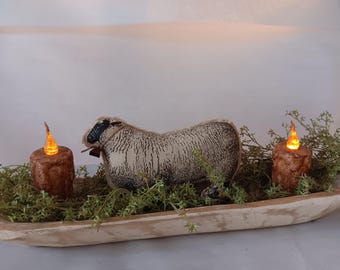 Support à pâte à moutons rustique pour bol ou crochet