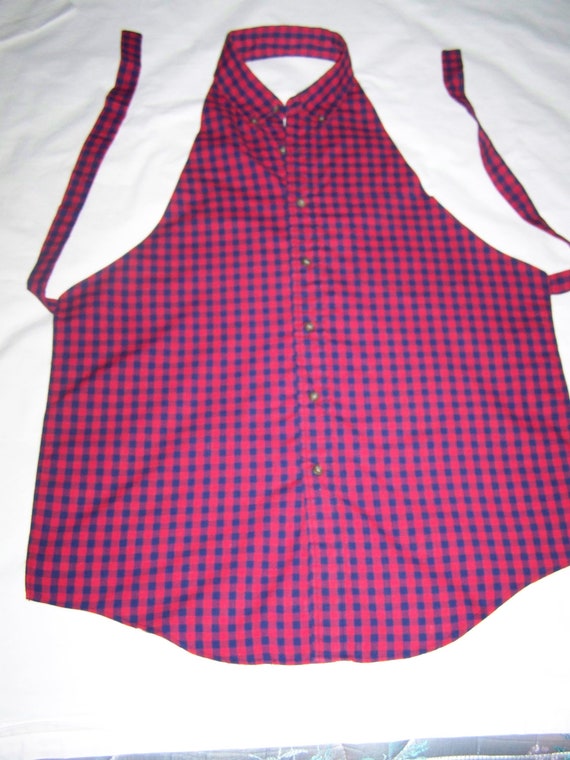 Items similar to Upcycled Men's Shirt Apron on Etsy