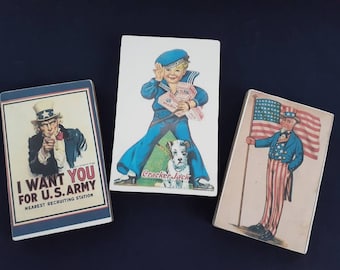 Cracker Jack Kid, Uncle Sam, U.S. Army, Patriotic Signs, July 4th, Americana Wooden Signs
