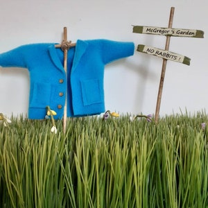 Peter Rabbit&#39;s Jacket, Mr.McGregor&#39;s Garden , Baby Shower Decor, Basket Fillers, Flower Pot Stakes, 1st Birthday,  Easter Decor,