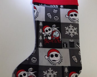 Chaussette de Noël L'Étrange Noël de Jack et Sally, décoration fantaisie Jack et Sally