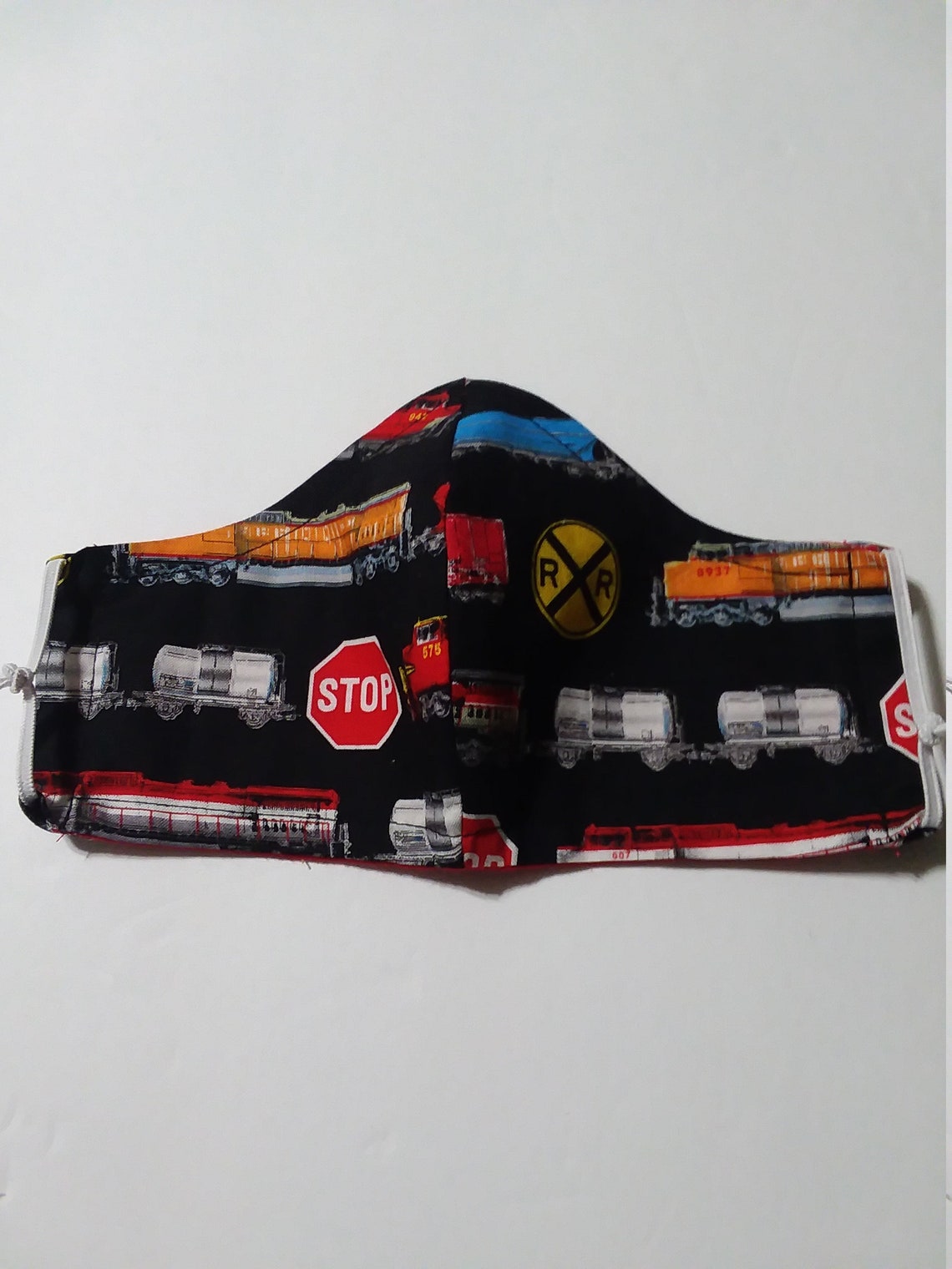 Trains Face Mask Washable Train Print Face Mask Fun Fabric Etsy