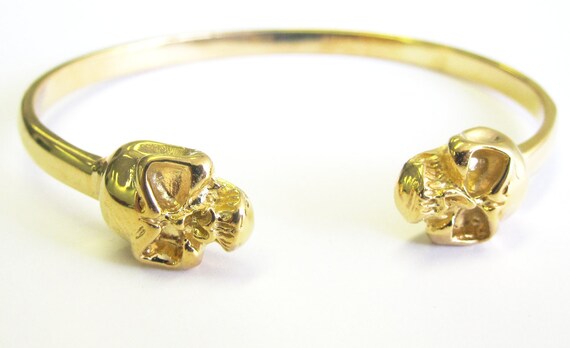 Bracciale Teschio Con Cristalli CZ Per Donna – Regolabile, Placcato Oro E Argento – Gioiello Dal Fascino Rock