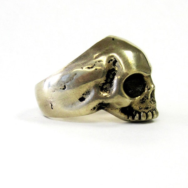 Lor G Jewellery Solid bronze skull ring handmade in Canada custom made to order