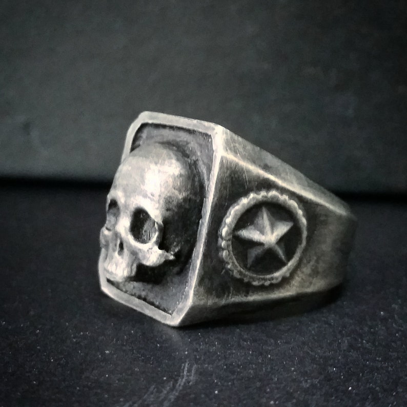 Oxidized Sterling Silver Catacombs Skull Ring Hand Made in Canada - Etsy