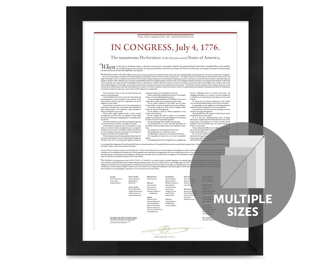 The Declaration of Independence: A print in multiple sizes