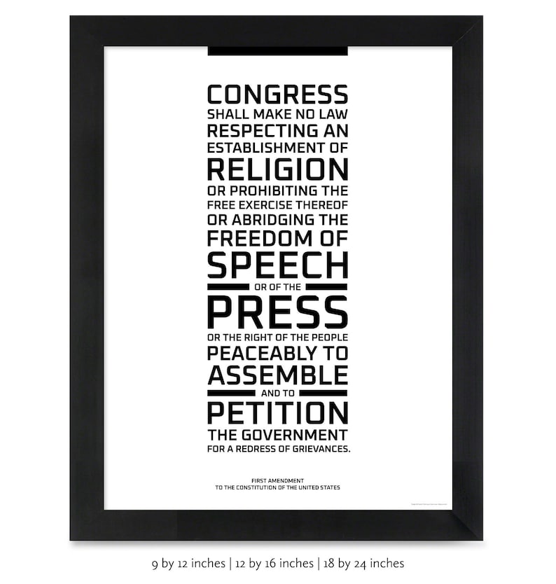 The First Amendment: An unframed print image 4