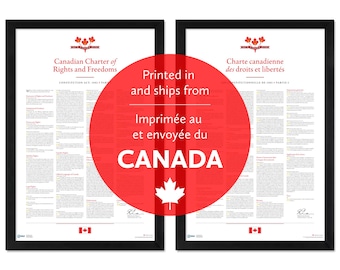 Canadian Charter of Rights and Freedoms: A print in multiple sizes — Printed in and shipped from Canada