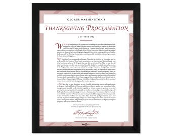 George Washington’s Thanksgiving Proclamation of 1789: A print in multiple sizes