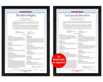 The United States Bill of Rights: A print in multiple sizes — now also available in Spanish