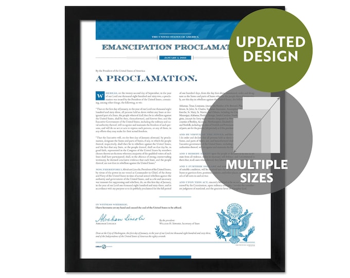The Emancipation Proclamation: An unframed modern print in multiple sizes