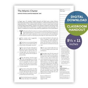Atlantic Charter (United States & United Kingdom | 1941) — Digital download — Classroom handout — 8.5 by 11 printable for teachers