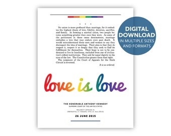 Love Is Love — Justice Anthony Kennedy’s majority opinion in Obergefell v. Hodges (2015): A digital download in multiple sizes and formats