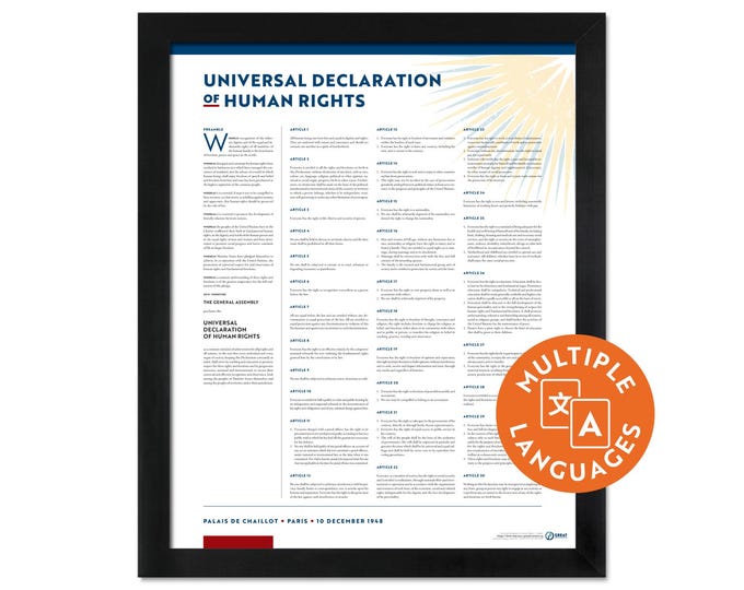 Universal Declaration of Human Rights: A print in multiple sizes and languages